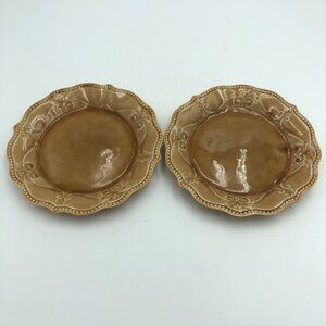 The Pioneer Woman Set of Two Brown Salad Plates 8 1/2"